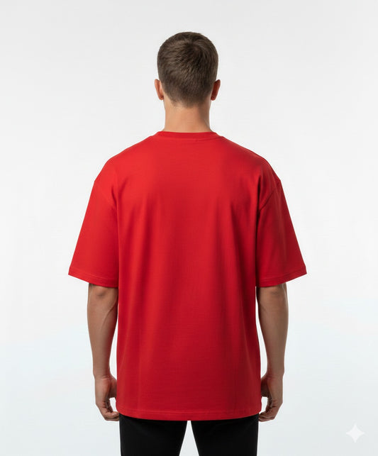 Crimson Drift Drop-Shoulder T-Shirt