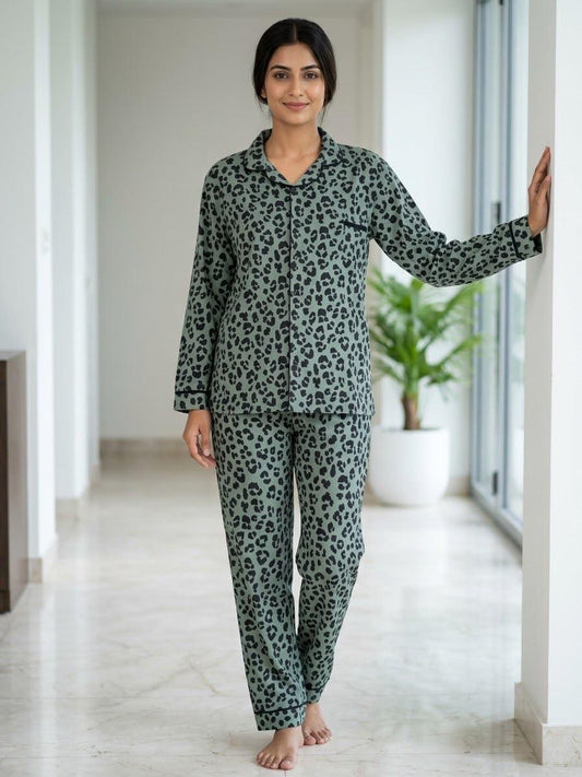 Moss Leopard Pajama Set