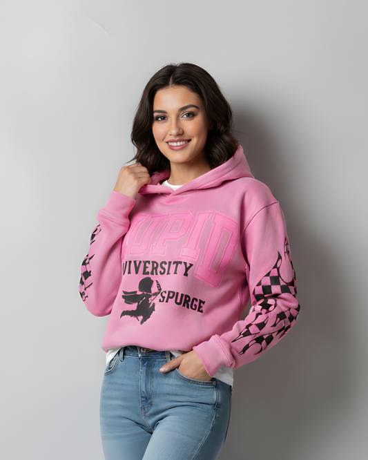 Pink Cupid Graphic Hoodie