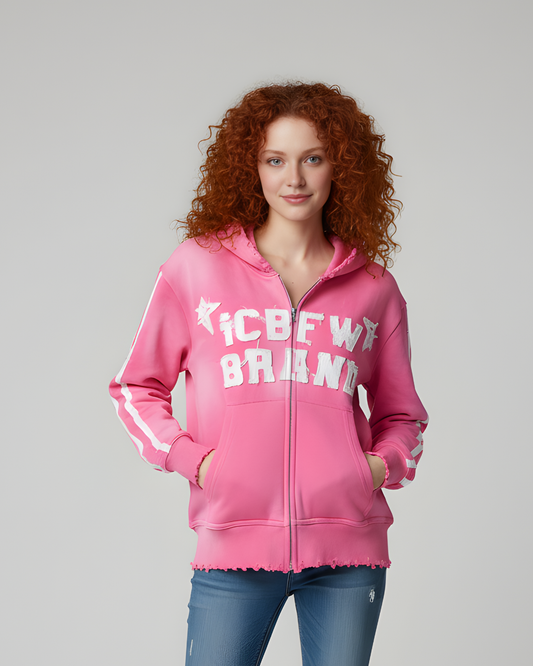 Varsity Graphic Zip-Up Hoodie