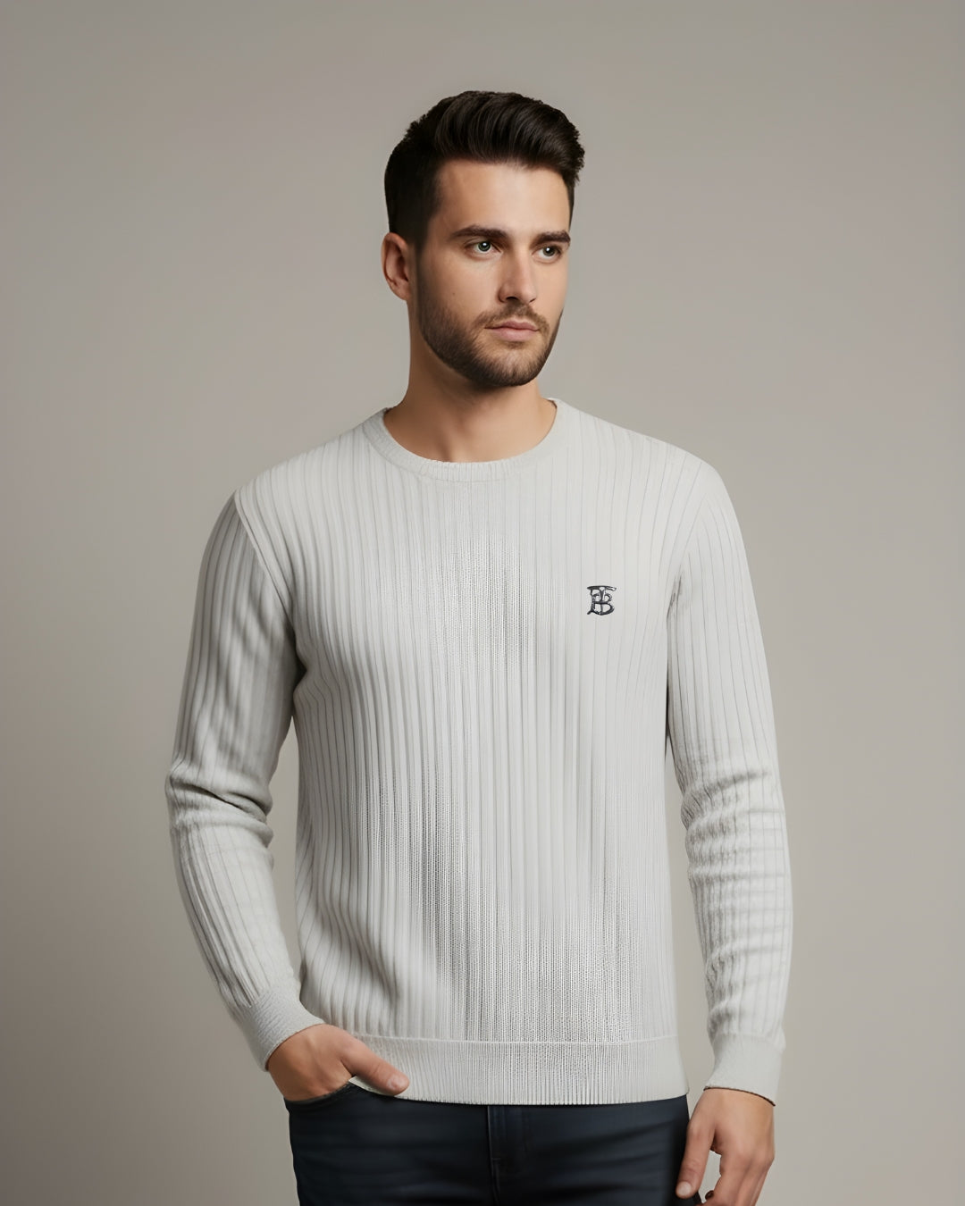 Interlock  Jersey Winter Crew Neck Sweater