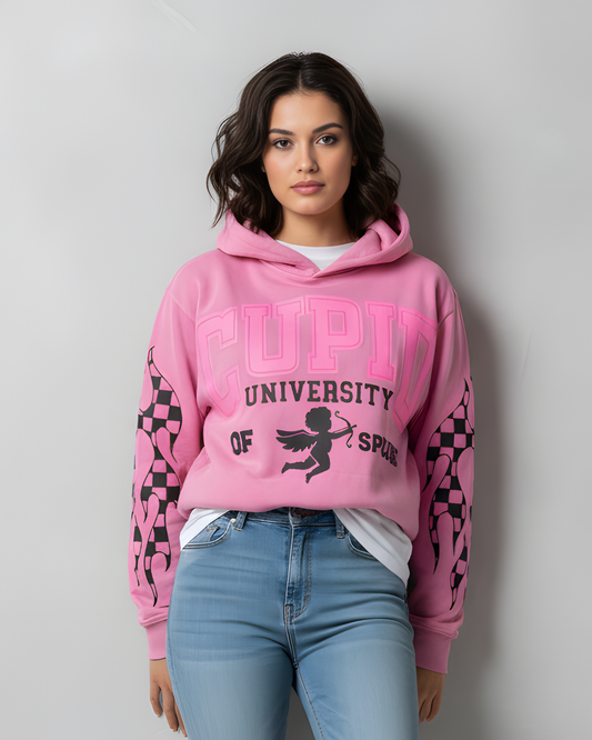 Pink Cupid Graphic Hoodie