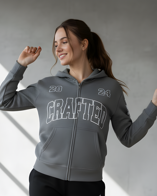 Modern Graphic Zip-Up Hoodie