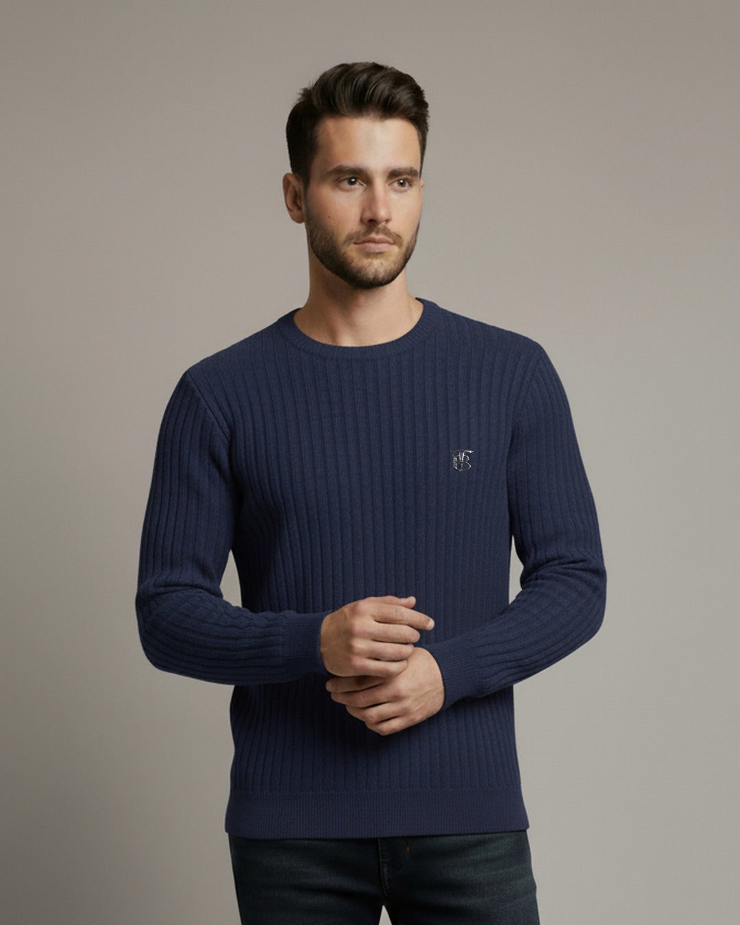 Interlock  Jersey Winter Crew Neck Sweater