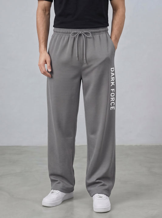 Dark Force Textured Baggy Straight Trousers